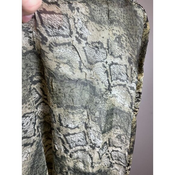 Betsys Things Sheer Animal Print Snakeskin 2X Green Exotic Jungle Safari Chic - Picture 9 of 11